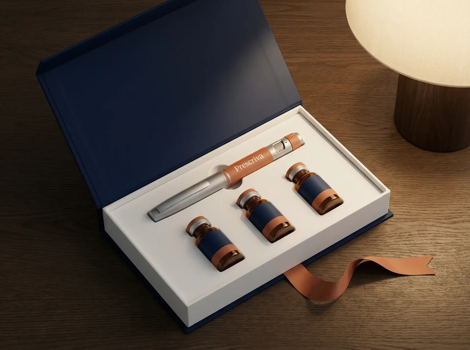Premium Prescriva unboxing: branded packaging with medication inside