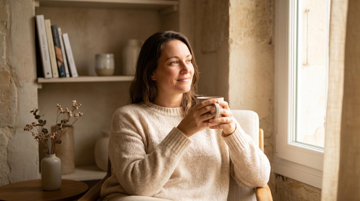 Person sitting in a calm, sunlit room reviewing notes with a healthcare provider, warm natural light, representing informed medical discussion about fatigue and energy