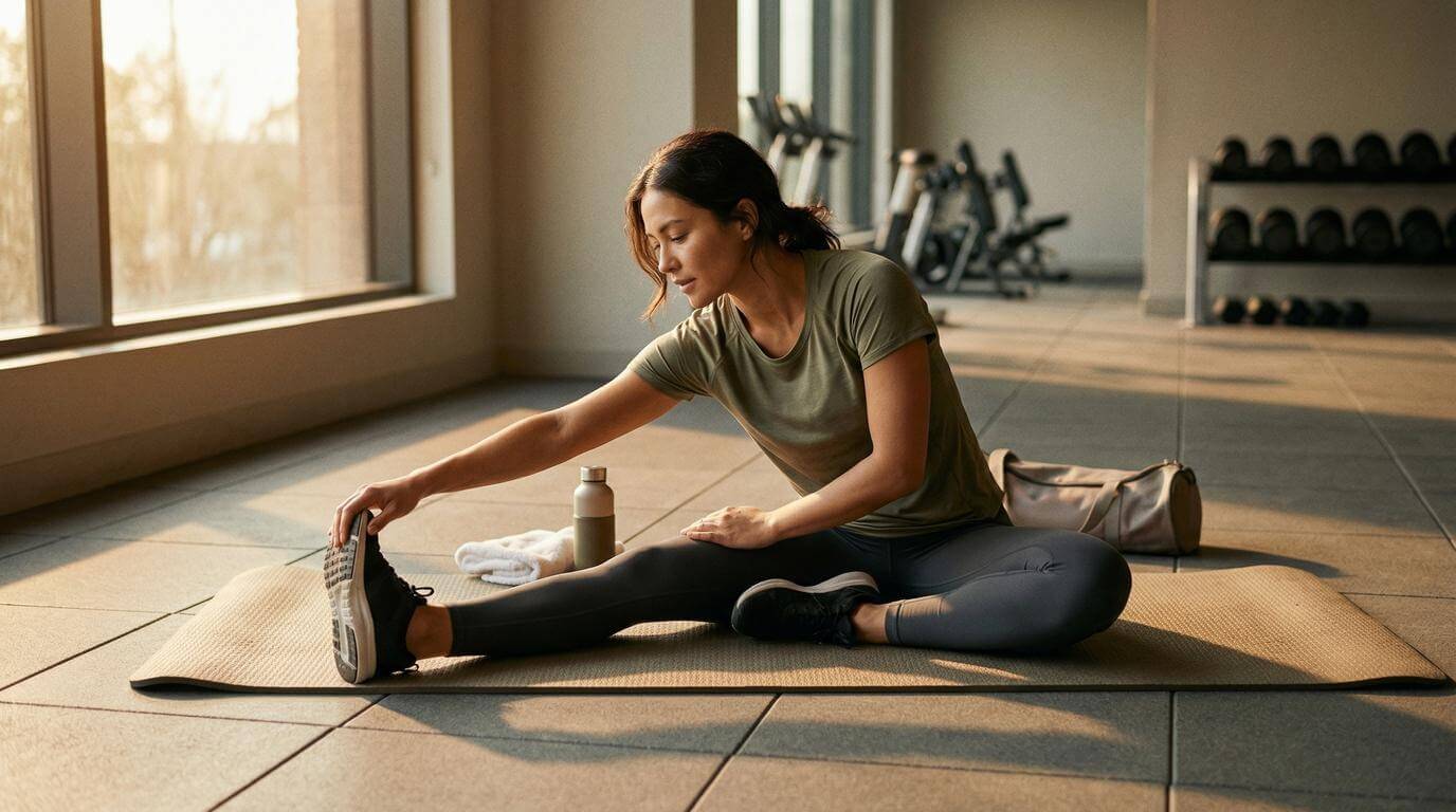 Person recovering after exercise, fitness recovery lifestyle